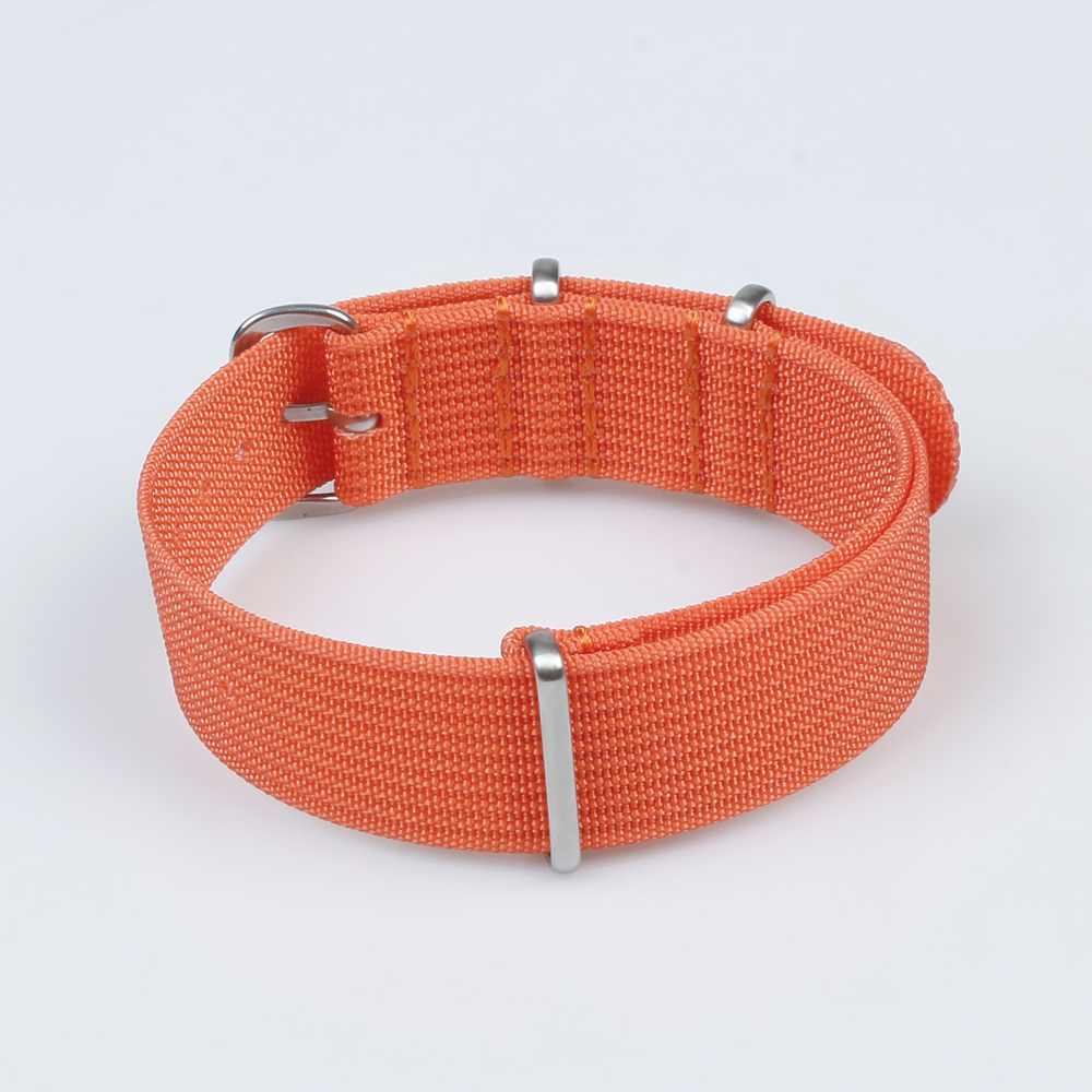 OEM New Ribbed Nylon Watch Band Orange Color In 20mm 22mm With NATO