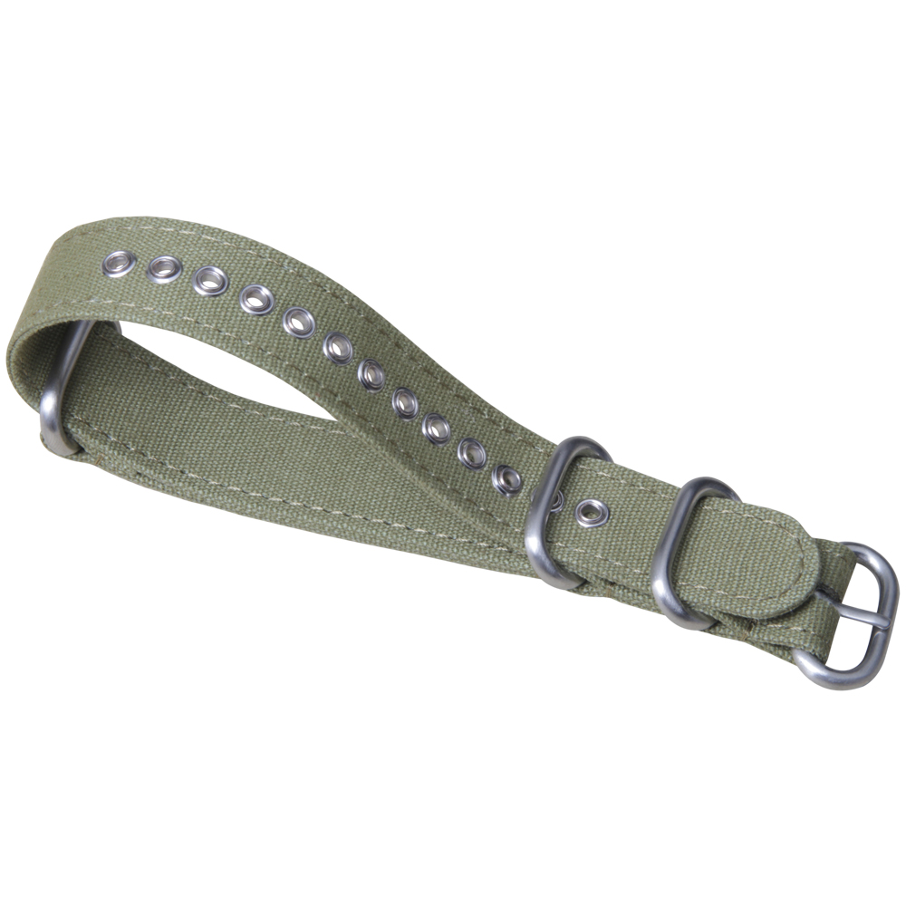 Wholesale 4 Rings Army Canvas Zulu Watch Straps with Grommets Holes In