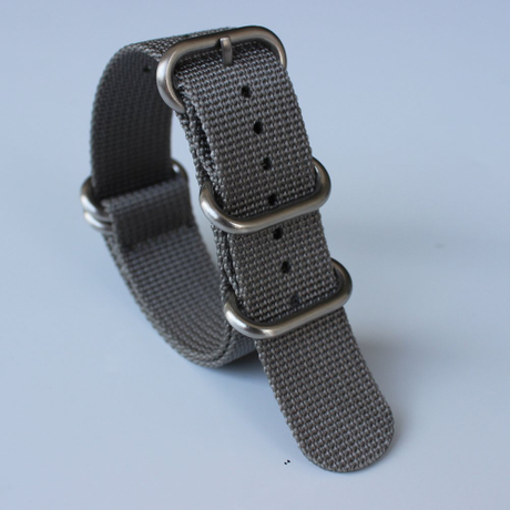 Wholesale 5 Rings Grey ZULU Watch Straps with Brushed Keeper Hardware ...