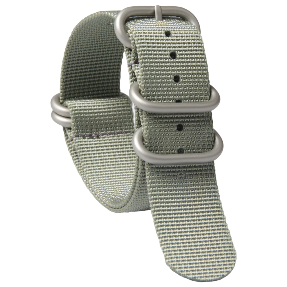Custom Grey Color ZULU Watch Bands with Brushed Buckle without Dey Fee