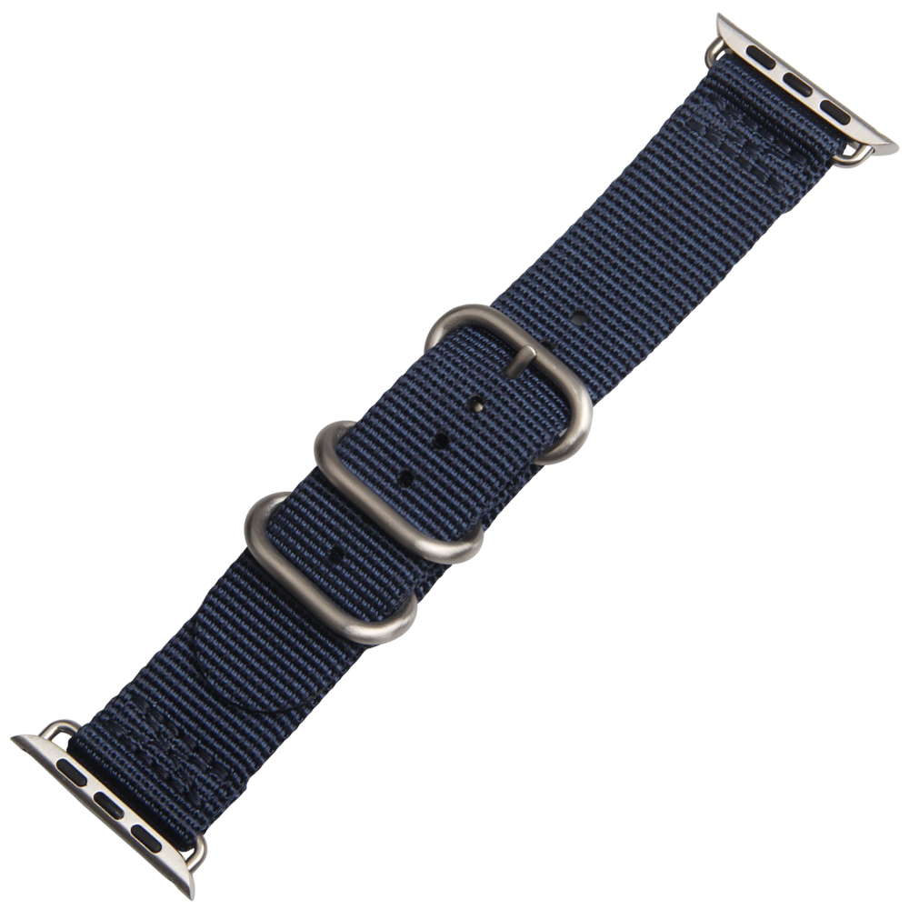 Navy Zulu Band for Apple Watch with Brushed Zulu Hardware From CONKLY