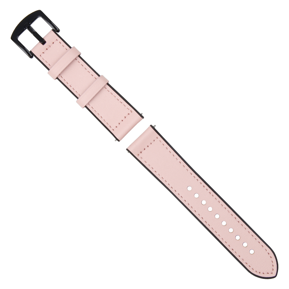 Custom 2 Piece of Pink Genuine Leather And Silcone Watch Band For ...