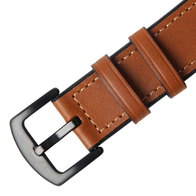 New Style 2 Piece of Brown Genuine Leather And Silcone Watch Band For